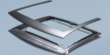 Polycarbonate: lightweight, impact-resistant, 3-D moldable. 